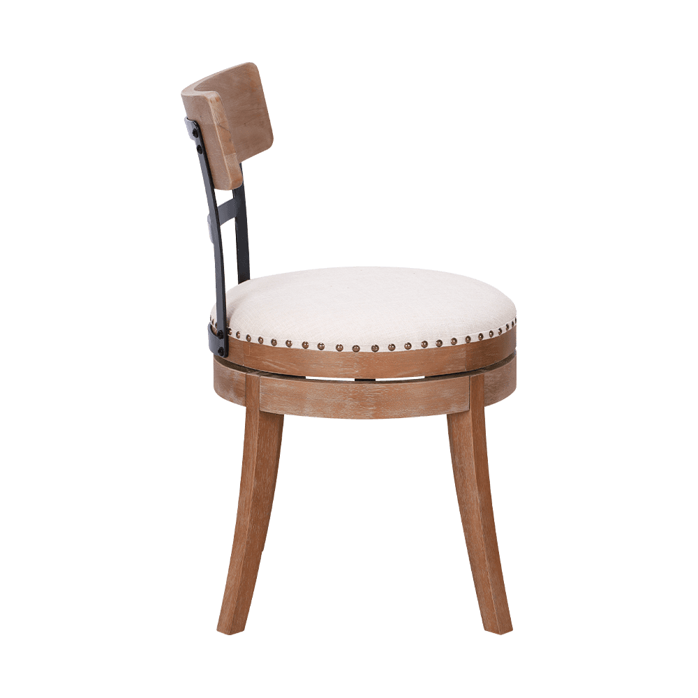 Round cushion solid wood dining chair